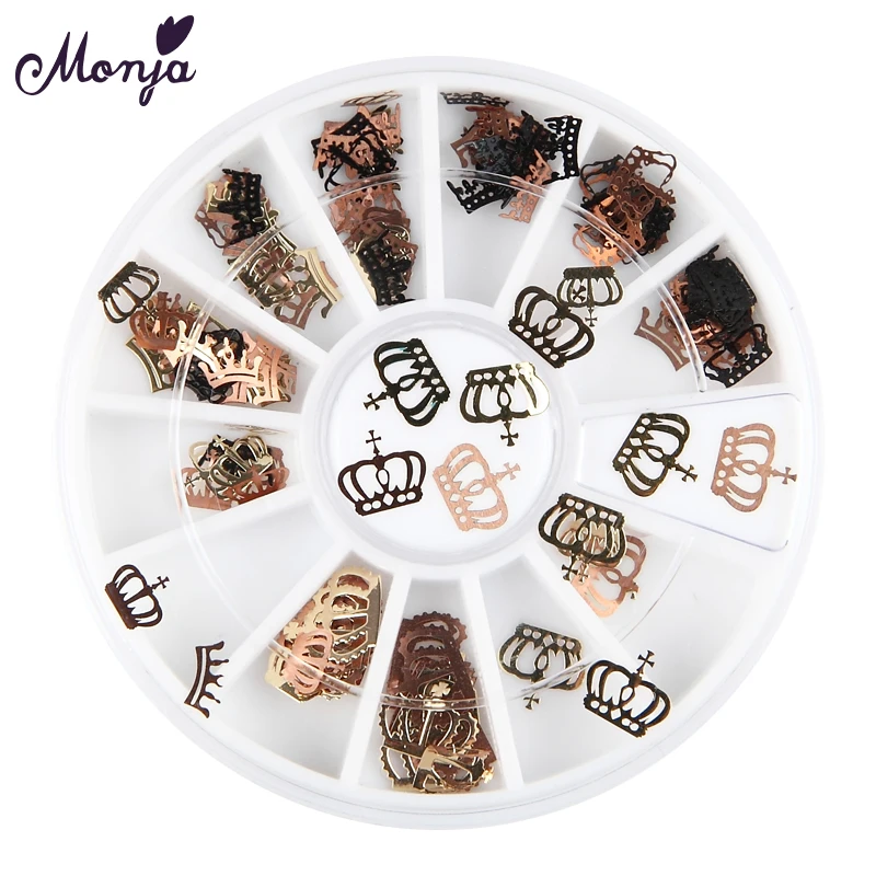 Monja Nail Art Golden Black Alloy Crown Pattern Flakes 3D DIY Charm Hollow Rivet Studs Decoration Accessories Wheel
Monja Nail Art Golden Black Alloy Crown Pattern Flakes 3D DIY Charm Hollow Rivet Studs Decoration Accessories Wheel