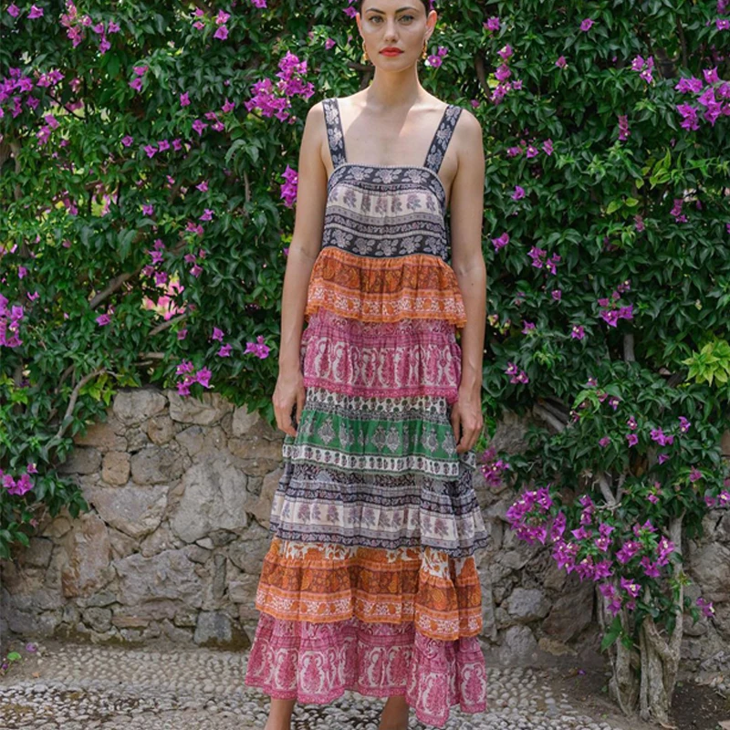 CAMIA 2019 Summer Print Vacation Women Dress Hit Color Cascading Ruffles Cake ZIM Dress Drawstring Long Style Elegant Dress
CAMIA 2019 Summer Print Vacation Women Dress Hit Color Cascading Ruffles Cake ZIM Dress Drawstring Long Style Elegant Dress