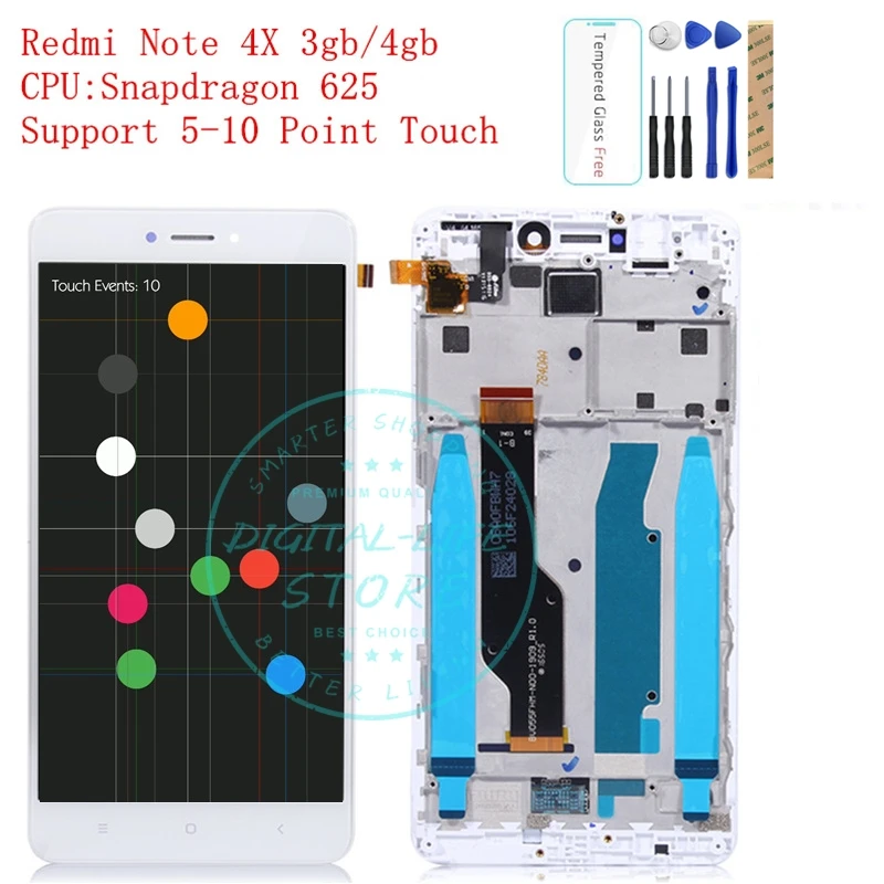 For Xiaomi Redmi Note 4X LCD Display Touch Screen Digitizer Assembly with Frame Redmi Note 4X Snapdragon 625 Repair Spare Parts
For Xiaomi Redmi Note 4X LCD Display Touch Screen Digitizer Assembly with Frame Redmi Note 4X Snapdragon 625 Repair Spare Parts