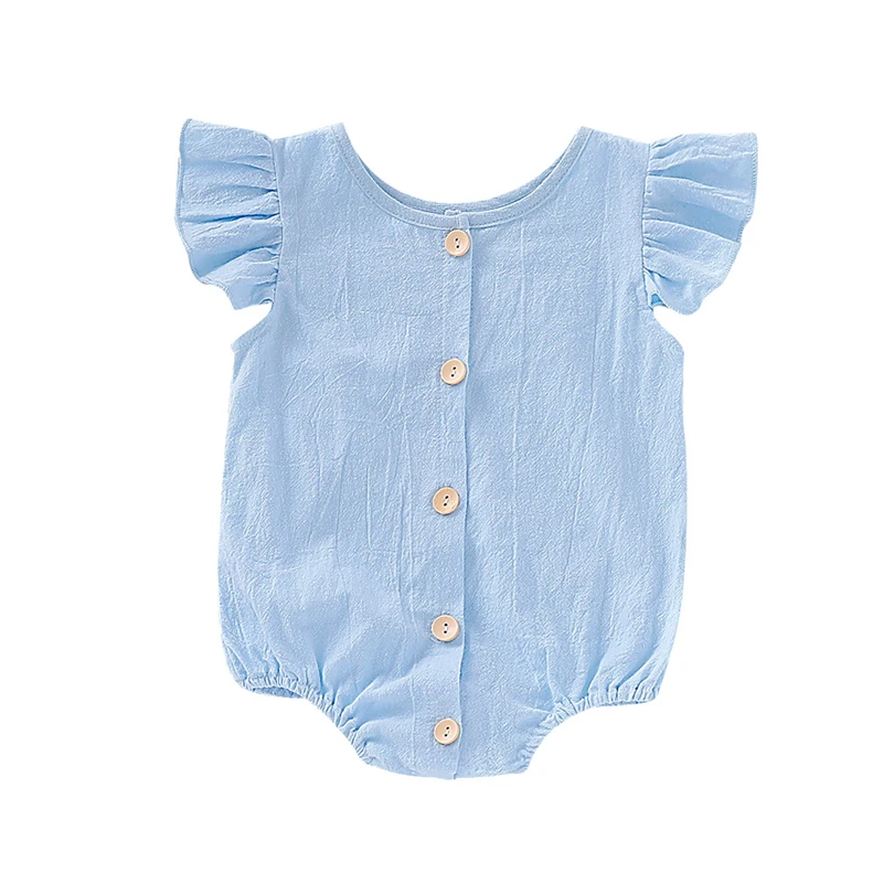Newborn Infant Baby Girls Solid Color Ruffles Romper Bodysuit Toddler Fly Sleeved Button Both Sides Wearing Jumpsuit 3-24M A20
Newborn Infant Baby Girls Solid Color Ruffles Romper Bodysuit Toddler Fly Sleeved Button Both Sides Wearing Jumpsuit 3-24M A20