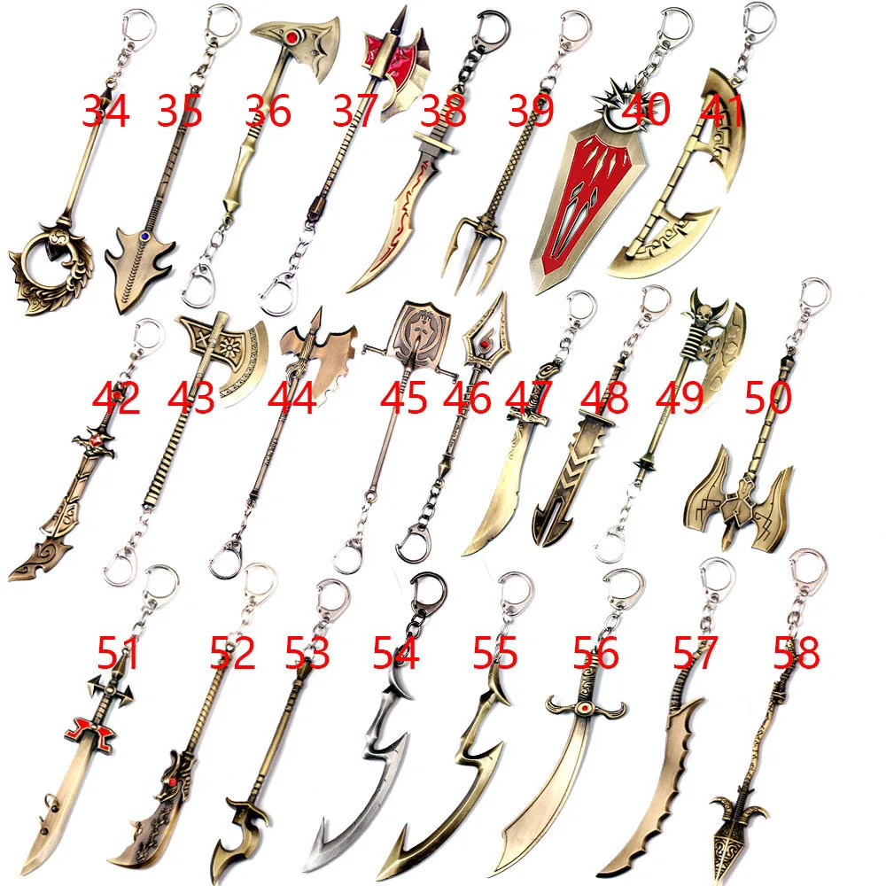35-51 (58 Style) 12cm LOL Keychain,Gift for LoL Fans,Car Key Ring,the Leona Shield,Trident,League Legend Sword Keychain
35-51 (58 Style) 12cm LOL Keychain,Gift for LoL Fans,Car Key Ring,the Leona Shield,Trident,League Legend Sword Keychain