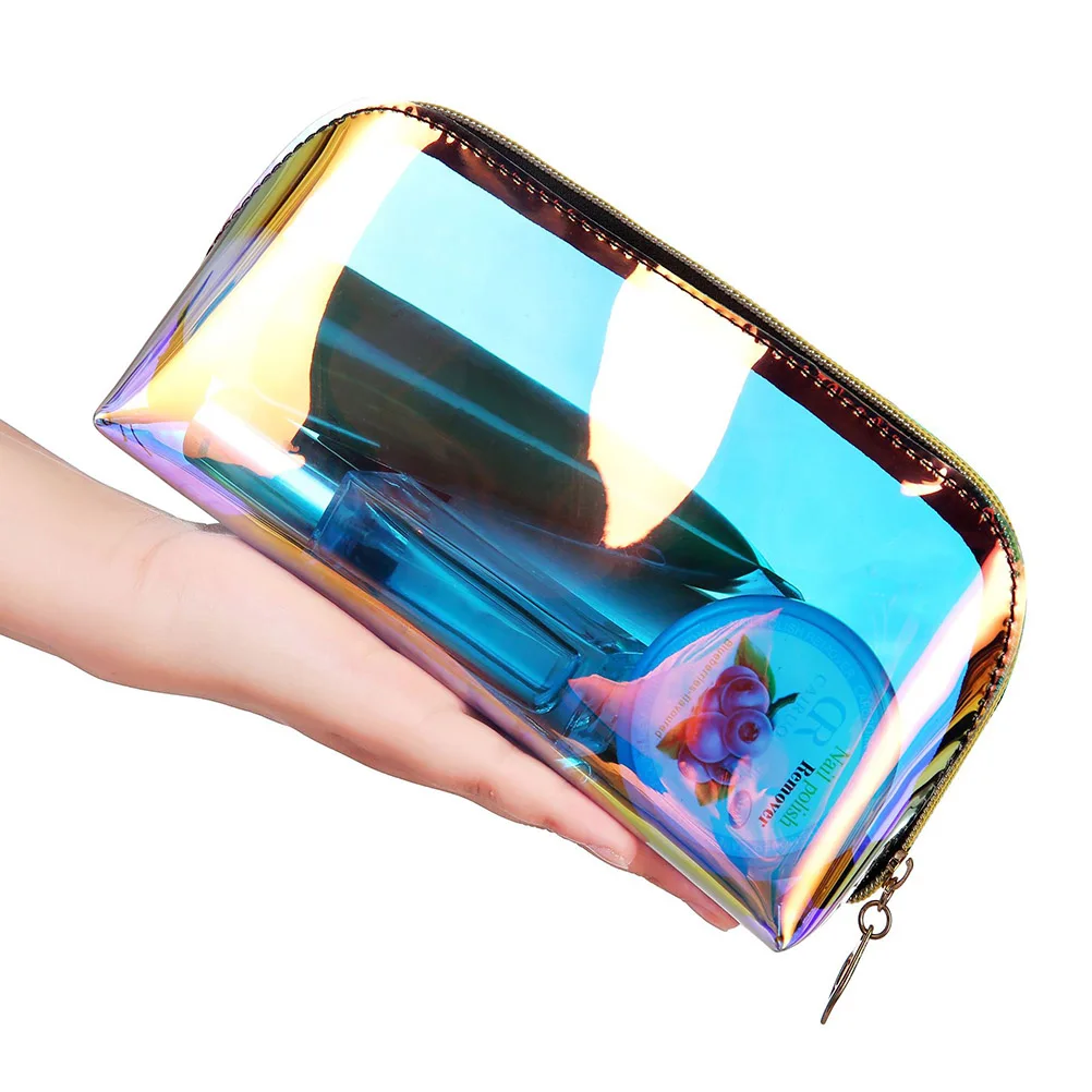 Waterproof Laser Cosmetic Bags Transparent TPU Cosmetic Bag Large Capacity Women Travel Waterproof Clear Storage Makeup Bag 
Waterproof Laser Cosmetic Bags Transparent TPU Cosmetic Bag Large Capacity Women Travel Waterproof Clear Storage Makeup Bag