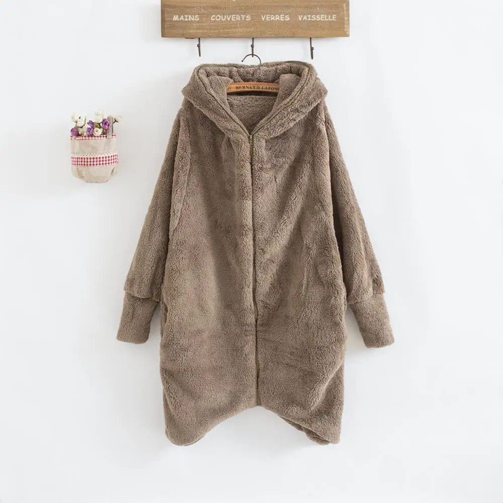 Cheshanf Winter Fashion Women Hooded Cardigan Open Front Long Sleeve Fluffy Fleece Coat Solid Warm Outerwear Zipper Sweater Coat
Cheshanf Winter Fashion Women Hooded Cardigan Open Front Long Sleeve Fluffy Fleece Coat Solid Warm Outerwear Zipper Sweater Coat