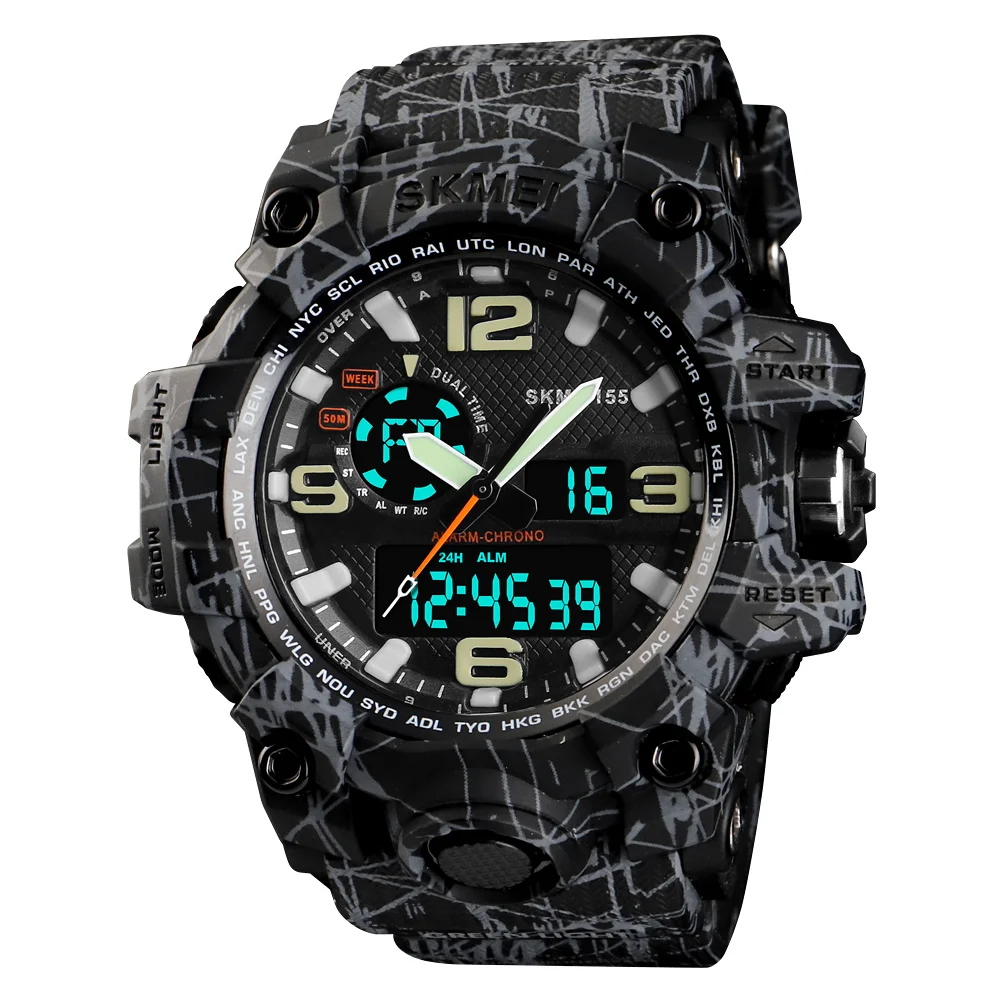 SKMEI Outdoor Sports Watch Men Quartz Digital Large Dial 5bar Waterproof Watches Dual Display Wristwatches reloj hombre
SKMEI Outdoor Sports Watch Men Quartz Digital Large Dial 5bar Waterproof Watches Dual Display Wristwatches reloj hombre
