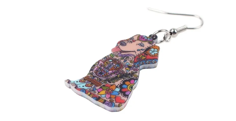 Bonsny Fashion Big Long Animal Acrylic Dangle Drop Labrador Dog Earrings 2016 News Style Fashion Jewelry For Girls Women 1