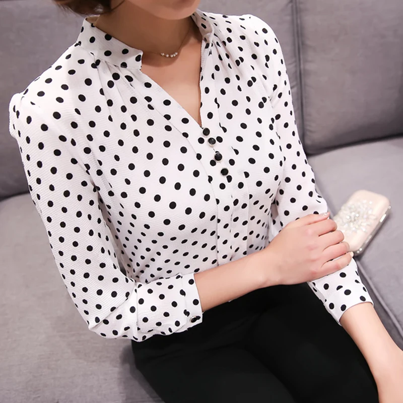 New Spring 2018 Women Tops Casual Long Sleeve Fashion Women Blouse Shirt Office Chiffon Print Dot Blouses Female Clothing Blusa
New Spring 2018 Women Tops Casual Long Sleeve Fashion Women Blouse Shirt Office Chiffon Print Dot Blouses Female Clothing Blusa
