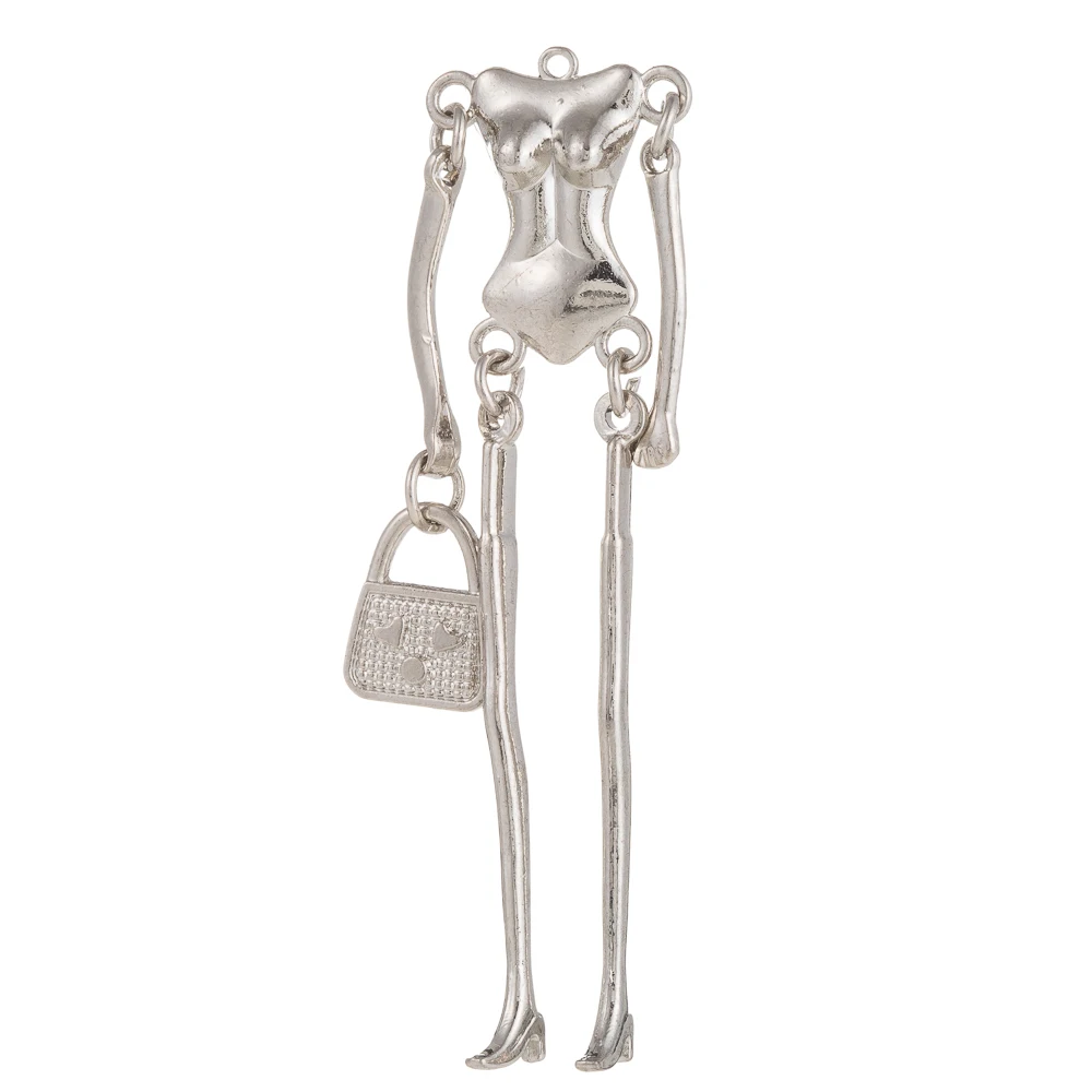 Кукольное ожерелье из сплава аксессуары для рукоделия цвета: серебристый