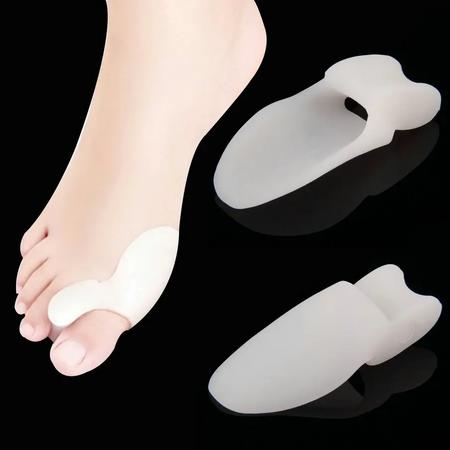 1 pair toe separator genuine hallux valgus bicyclic thumb orthopedic braces to correct orthotics daily silicone big bone | Красота и