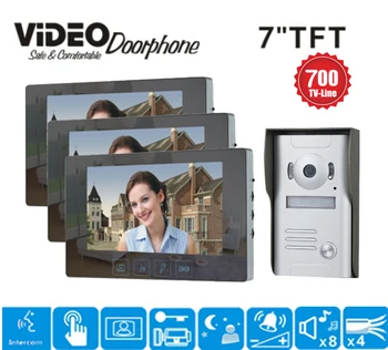 ZHUDELE FREE Waterproof 7 Inch Video Door Phone Doorbell Intercom Kit 1-camera 3-monitor Night Vision porteiro Home Security
ZHUDELE FREE Waterproof 7 Inch Video Door Phone Doorbell Intercom Kit 1-camera 3-monitor Night Vision porteiro Home Security