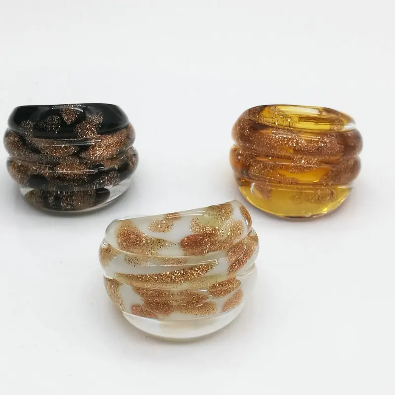Free Shipping Wholesale Hot 9Pcs 17-19mm Dots Gold Sand Lampwork Glass Murano Rings, Fashion Murano Rings
Free Shipping Wholesale Hot 9Pcs 17-19mm Dots Gold Sand Lampwork Glass Murano Rings, Fashion Murano Rings
