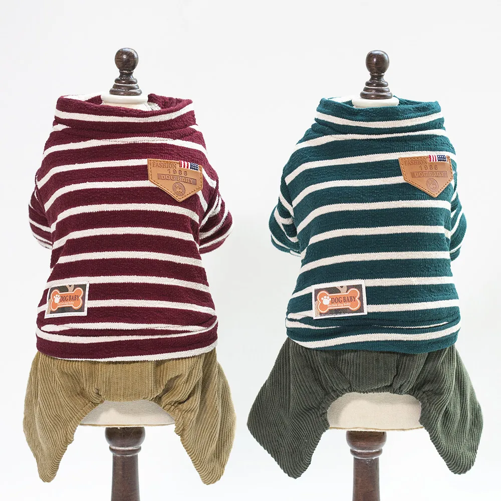 Modern British style striped pet dog winter warm jacket cool dog youth four-legged jumpsuit handsome cotton era dog supplies
Modern British style striped pet dog winter warm jacket cool dog youth four-legged jumpsuit handsome cotton era dog supplies