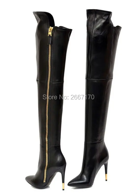 Women Gold zipper Thigh High Boots Patent Leather High Heels Over the Knee High Motorcycle Botas High Quality Shoes Women
Women Gold zipper Thigh High Boots Patent Leather High Heels Over the Knee High Motorcycle Botas High Quality Shoes Women