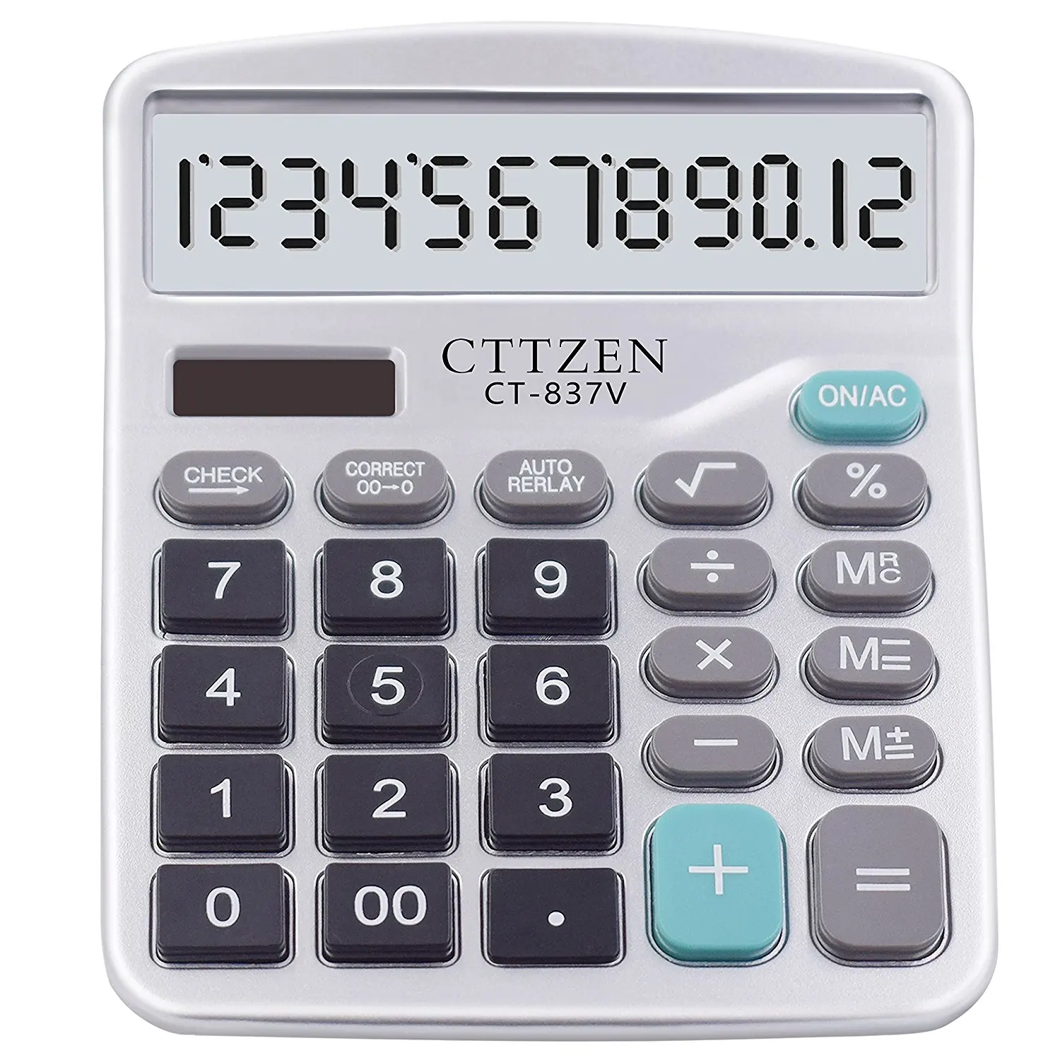 Electronic Desktop Calculator with 12 Digit Large Display Solar Battery LCD Display Office Calculator Silver Dual Power 837V
Electronic Desktop Calculator with 12 Digit Large Display Solar Battery LCD Display Office Calculator Silver Dual Power 837V
