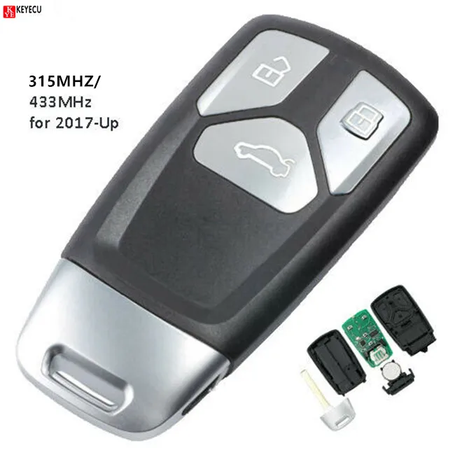 Keyecu New 3 Button Replacement Smart Remote Key Fob 315MHz/433MHZ for Audi TT A4 A5 S4 S5 Q7 SQ7 2016 2017 2018 - 8S0 959 754
Keyecu New 3 Button Replacement Smart Remote Key Fob 315MHz/433MHZ for Audi TT A4 A5 S4 S5 Q7 SQ7 2016 2017 2018 - 8S0 959 754