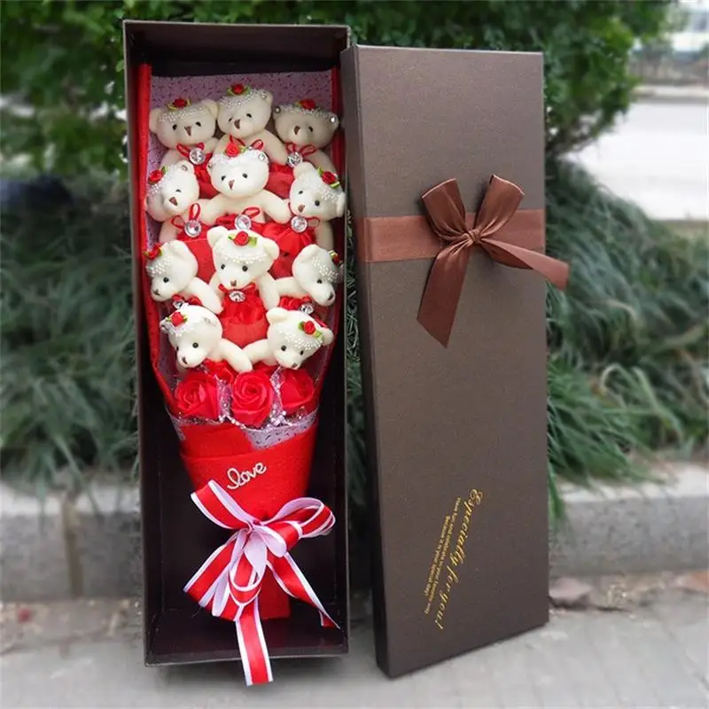 Best-selling teddy bear plush toys with fake roses cartoon fashion flowers bouquet gift box Valentine's day birthday gifts
Best-selling teddy bear plush toys with fake roses cartoon fashion flowers bouquet gift box Valentine's day birthday gifts