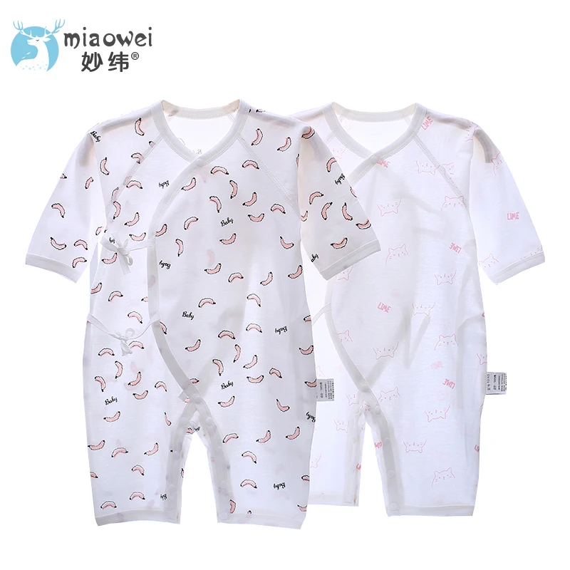 Baby onesie summer thin new clothes 0-3 months 6 of pure cotton ha yi baby monk clothesAutumn and winter base | Мать и ребенок