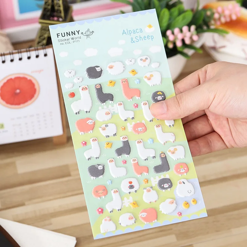 1Pcs Korea Styling Kawaii 3D Cartoon Sheep Alpaca Pvc Diary Bubble Stickers Decorative For Notebook Albums Card Paper
1Pcs Korea Styling Kawaii 3D Cartoon Sheep Alpaca Pvc Diary Bubble Stickers Decorative For Notebook Albums Card Paper