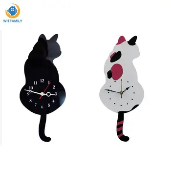 Cute Creative White/Black Wagging Tail Cat Wall Clock for Household Decorative Wall Clocks
Cute Creative White/Black Wagging Tail Cat Wall Clock for Household Decorative Wall Clocks