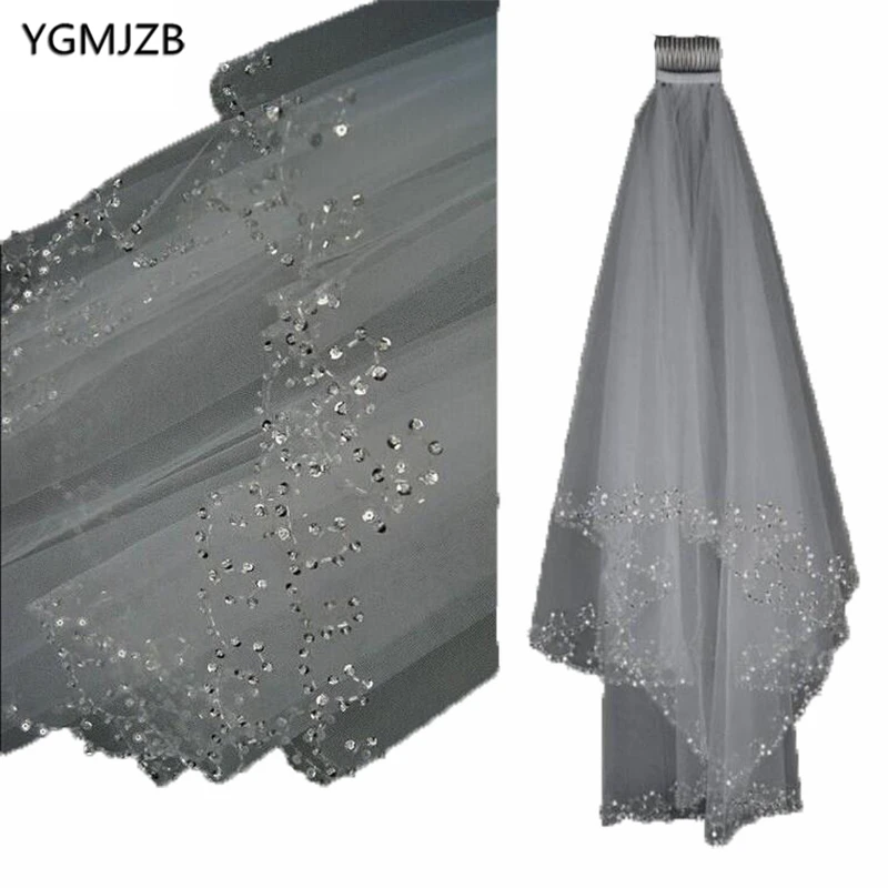 Veu De Noiva 2019 White Ivory Bridal Veil Two Layer Beading Crystal Tullle Wedding Accessories Wedding Veils Voile Mariage
Veu De Noiva 2019 White Ivory Bridal Veil Two Layer Beading Crystal Tullle Wedding Accessories Wedding Veils Voile Mariage