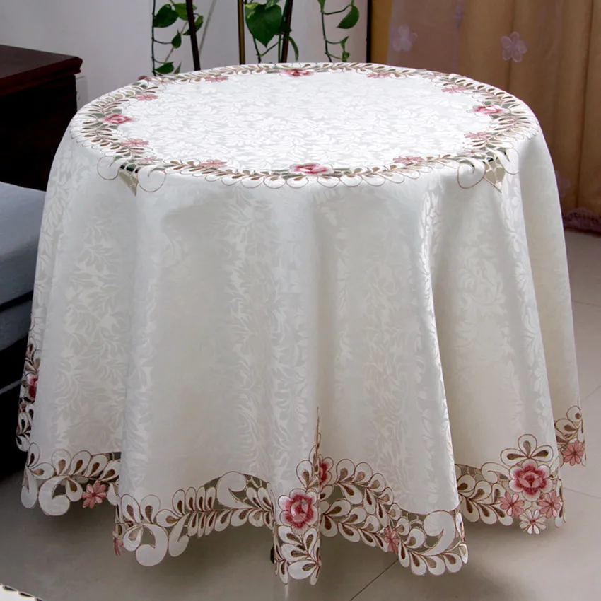 Modern Brief Style Pink Embroidered Flowers Handmade Hollow Table Cloth Decorative/Banquet Westernfood Round Table Cloth
Modern Brief Style Pink Embroidered Flowers Handmade Hollow Table Cloth Decorative/Banquet Westernfood Round Table Cloth