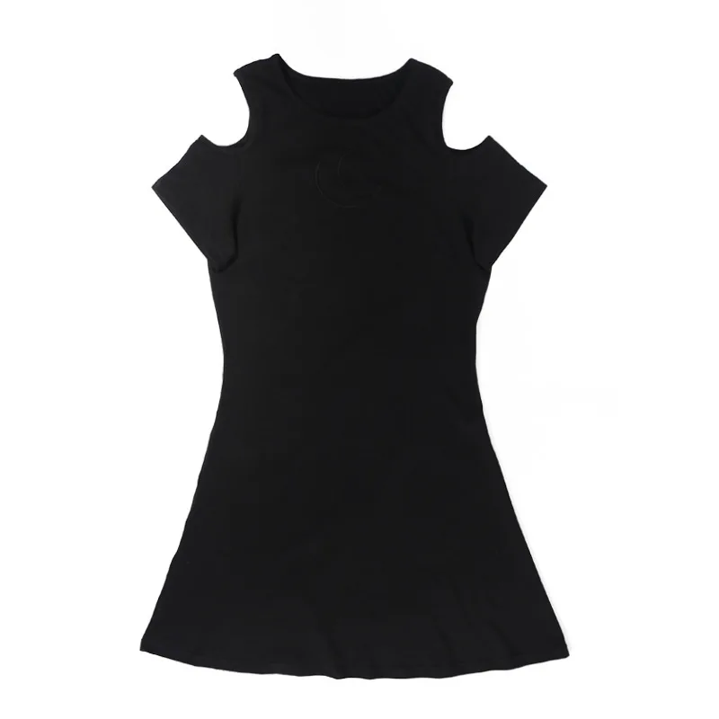 Summer Dresses Women Chest Mesh Moon Hollow Out Design O-Neck Short-sleeved Sexy Mini Dress for Gothic
Summer Dresses Women Chest Mesh Moon Hollow Out Design O-Neck Short-sleeved Sexy Mini Dress for Gothic