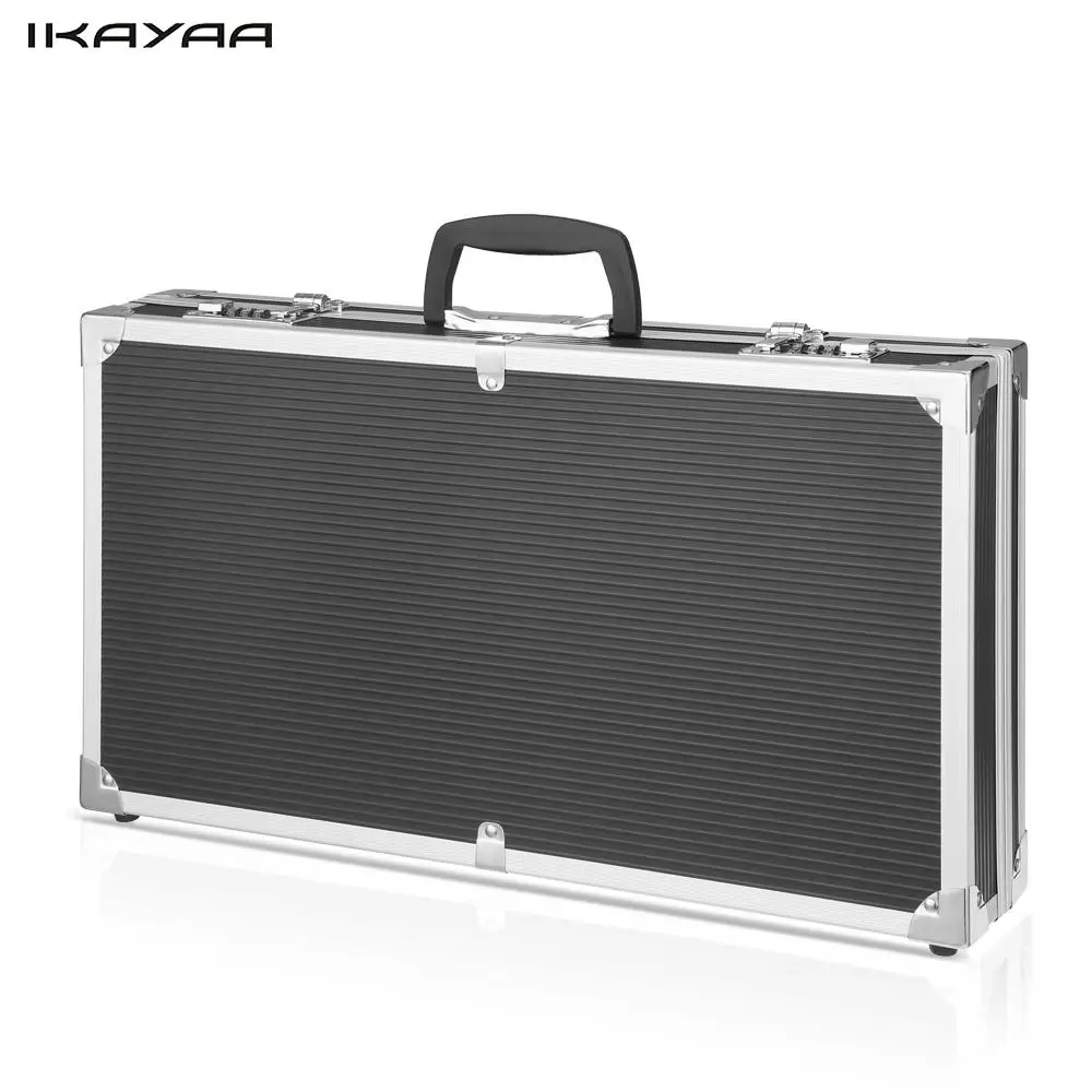 

iKayaa Aluminum Alloy Storage Box Framed Hard Locking Jewelry Case Hand Carry Storage Box With 2 Combination Lock