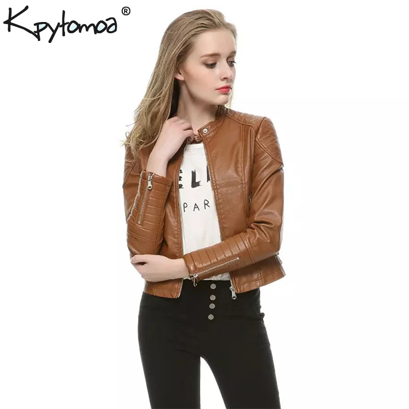 Vintage Faux Leather PU Motorcycle Biker Bomber Jacket Coat Women 2019 Fashion Long Sleeve Ladies Outerwear Casual Casaco Femme
Vintage Faux Leather PU Motorcycle Biker Bomber Jacket Coat Women 2019 Fashion Long Sleeve Ladies Outerwear Casual Casaco Femme