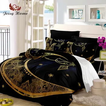 Moon Bedding Set Star Golden Moon Bed 3 piece Duvet Cover Set King Queen Sizes Home Textiles Drop Shipping M4 
Moon Bedding Set Star Golden Moon Bed 3 piece Duvet Cover Set King Queen Sizes Home Textiles Drop Shipping M4