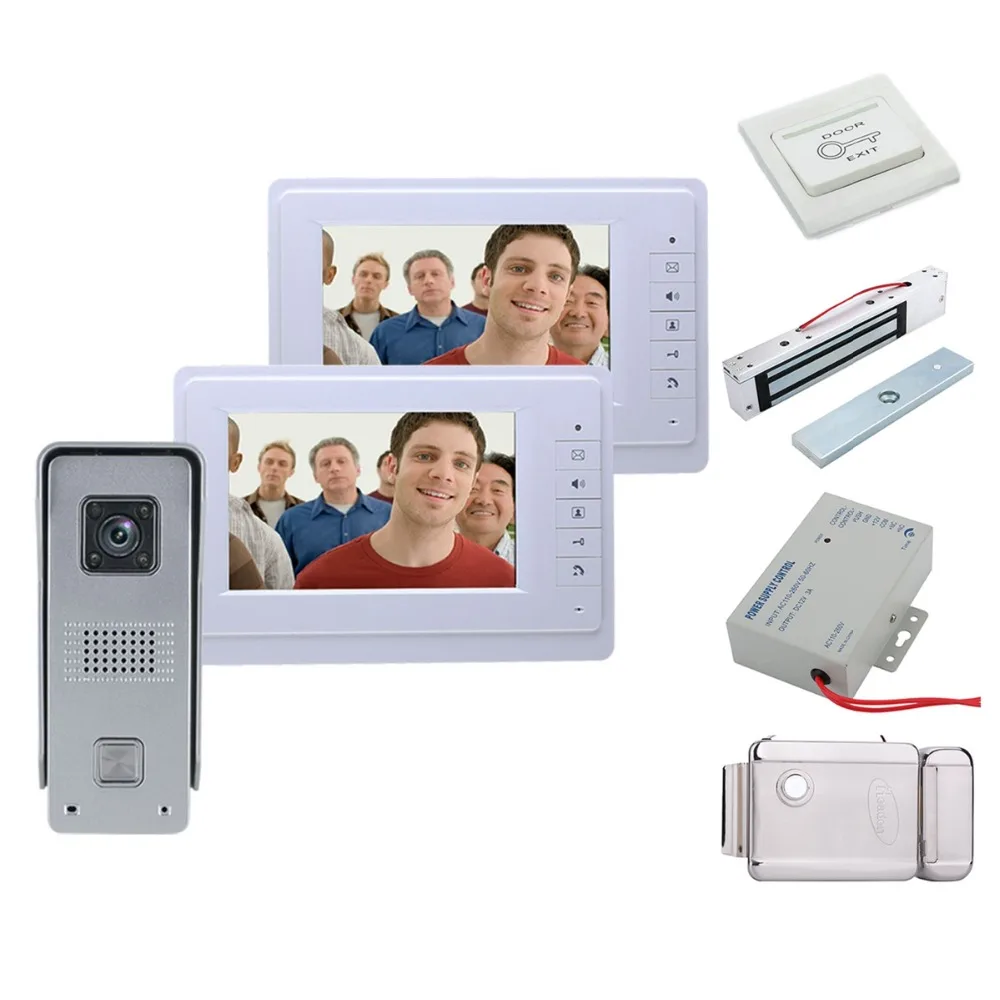 Home Security 7'' TFT LCD Wired 2monitor Video Door Phone Visual Video Intercom Speakerphone Intercom System+Electronic locks
Home Security 7'' TFT LCD Wired 2monitor Video Door Phone Visual Video Intercom Speakerphone Intercom System+Electronic locks