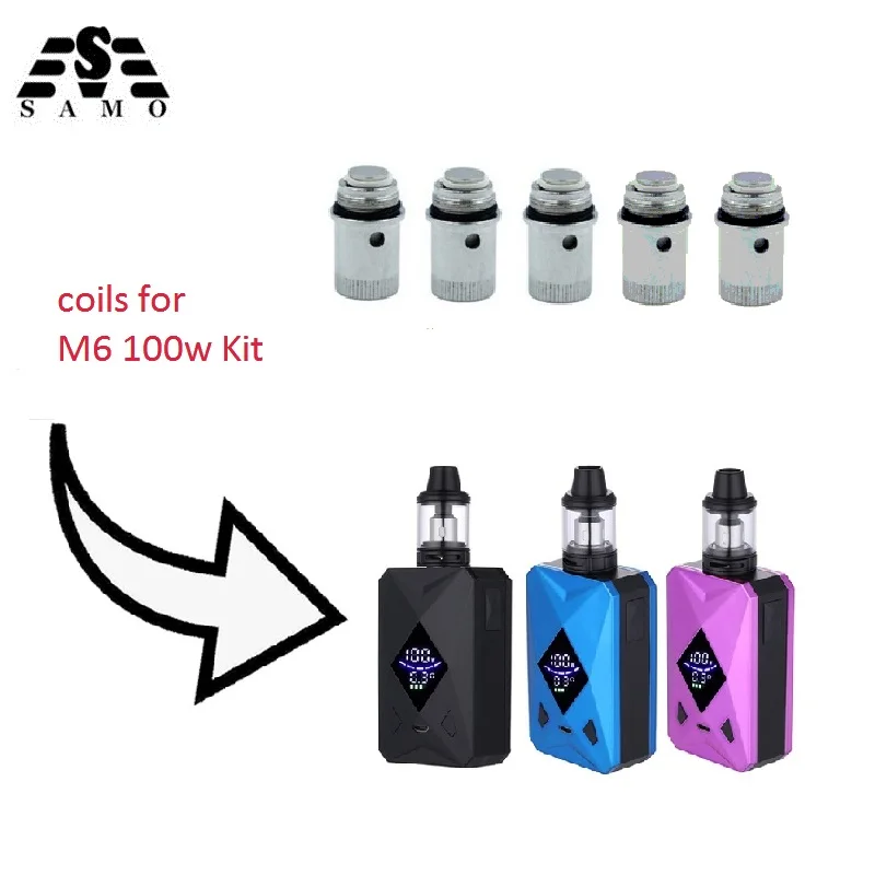 Coils for M6 100W vape kit with 4ml tank 2600mah bulit-in battery vaporizer Huge Vapor Electronic Cigarette box mods kit
Coils for M6 100W vape kit with 4ml tank 2600mah bulit-in battery vaporizer Huge Vapor Electronic Cigarette box mods kit
