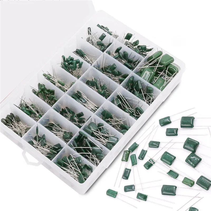 Plastic Case 700pcs 24 Values Polyester film capacitor Assorted Kit CL11 type 100V resistance box 0.22NF TO 470NF / 100V E3360
Plastic Case 700pcs 24 Values Polyester film capacitor Assorted Kit CL11 type 100V resistance box 0.22NF TO 470NF / 100V E3360