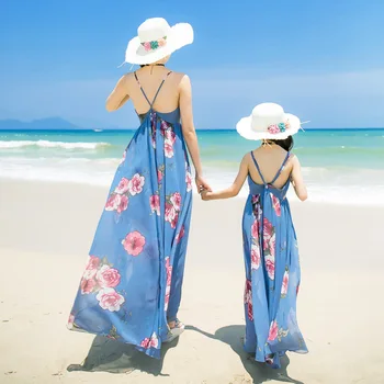 Summer Mom Daughter Dress Mommy and Me Fashion Dresses Clothes Family Matching Outfit Clothing Blue Halter Skirt Dress Bohemia
Summer Mom Daughter Dress Mommy and Me Fashion Dresses Clothes Family Matching Outfit Clothing Blue Halter Skirt Dress Bohemia