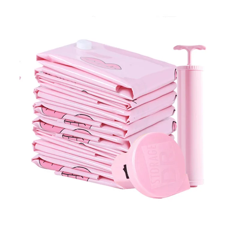 70*50cm 9PCS/Set Vacuum Bags for Clothes 2018 New Pink Sweater Blanket Organizer Hand Pump Zip Lock Plastic Quilt Storage Bag
70*50cm 9PCS/Set Vacuum Bags for Clothes 2018 New Pink Sweater Blanket Organizer Hand Pump Zip Lock Plastic Quilt Storage Bag