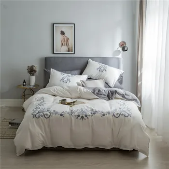 2018 White washed cotton Double king queen size embroidery Bedding sets Duvet cover Flat sheet Pillowcase
2018 White washed cotton Double king queen size embroidery Bedding sets Duvet cover Flat sheet Pillowcase