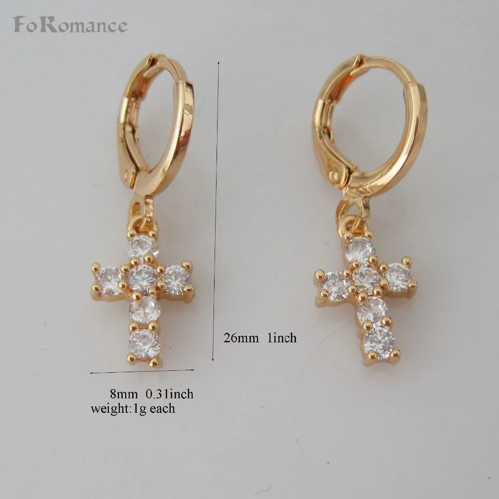 Foromance/YELLOW GOLD GP OVERLAY DANGLE TALL 1 inch EARRING JESUS CROSS CHRISTIAN RELIGION WITH STONES
Foromance/YELLOW GOLD GP OVERLAY DANGLE TALL 1 inch EARRING JESUS CROSS CHRISTIAN RELIGION WITH STONES