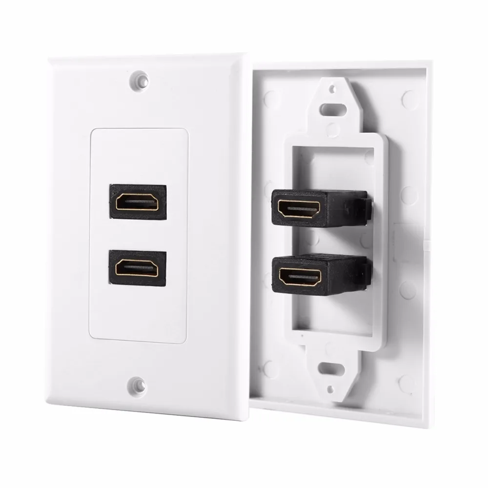 1080P Wall Socket Dual Port HDMI 1.4 Wall Face Plate Panel Cover Coupler Outlet Extender for Home Theater DVD TV
1080P Wall Socket Dual Port HDMI 1.4 Wall Face Plate Panel Cover Coupler Outlet Extender for Home Theater DVD TV