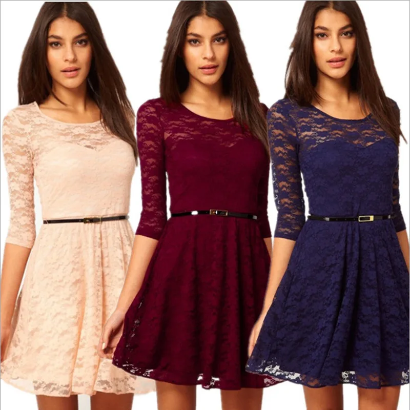 Summer New Lace Hollow Out Slim Elastic Waist Printing Cotton Dresses For Women (with belt)
Summer New Lace Hollow Out Slim Elastic Waist Printing Cotton Dresses For Women (with belt)