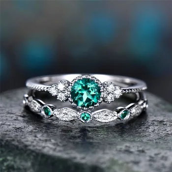 Bamos Dainty Blue/Green Stone Ring Set For Women Jewelry Elagant Zircon Stacking Rings Silver Color Wedding Gift
Bamos Dainty Blue/Green Stone Ring Set For Women Jewelry Elagant Zircon Stacking Rings Silver Color Wedding Gift