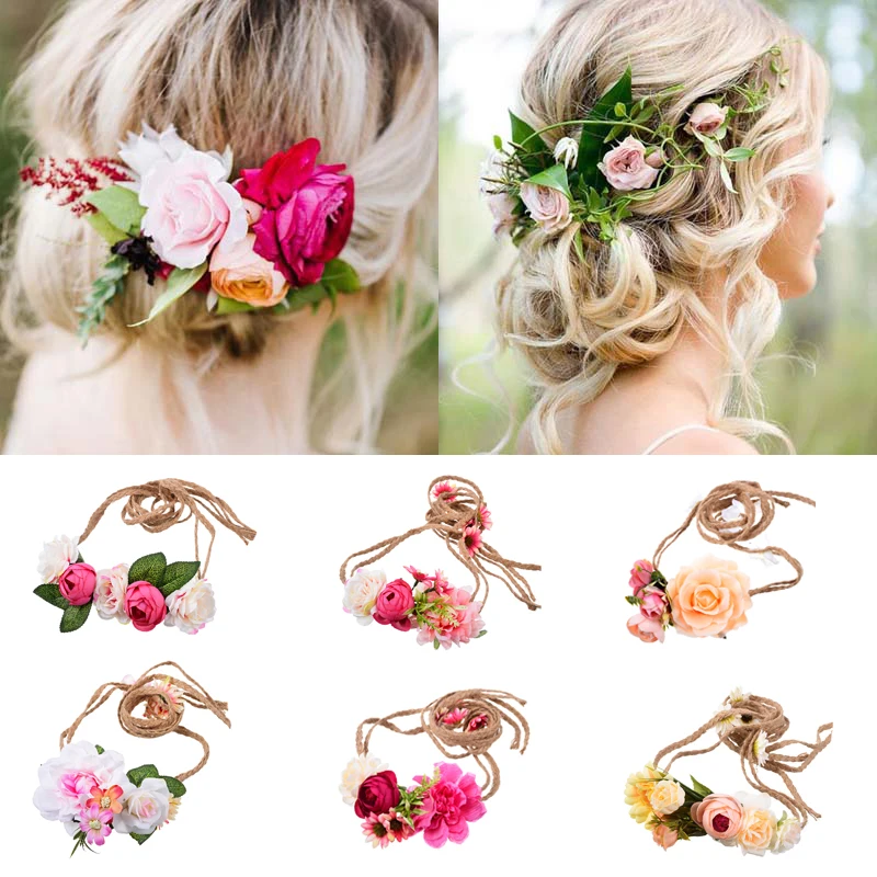 M MISM Wedding Flower Garland Hemp Rope Headbands Mori Girl Belt Women Bohemia Festival Bridal Wreath Long Hair Band Accessories
M MISM Wedding Flower Garland Hemp Rope Headbands Mori Girl Belt Women Bohemia Festival Bridal Wreath Long Hair Band Accessories