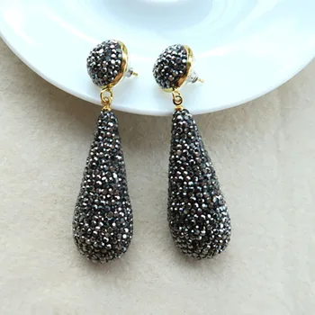 5 Pairs Teardrop Black Crystal Earrings Paved Rhinestone Beads Drop Earring Handmade Jewelry ER01
5 Pairs Teardrop Black Crystal Earrings Paved Rhinestone Beads Drop Earring Handmade Jewelry ER01