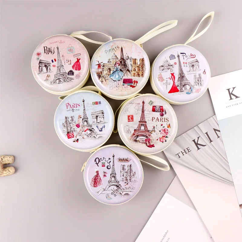 TOPSTHINK The EIFFEL Tower pattern storage case cute metal collect case with portable belt and round zipper 6 pcs set
TOPSTHINK The EIFFEL Tower pattern storage case cute metal collect case with portable belt and round zipper 6 pcs set