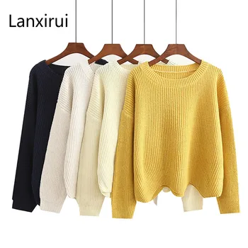 Autumn Loose Thin Sweater Women Wave Hem O Neck Long Sleeve Knitting Sweater Female Pullover Knitwear 66204
Autumn Loose Thin Sweater Women Wave Hem O Neck Long Sleeve Knitting Sweater Female Pullover Knitwear 66204
