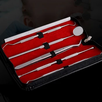 5pcs/6pcs Set Dental Tool Sets Mirror Stainless Steel Clean Mouth Probe Tooth Care Kit Instrument Tweezer Hoe Sickle Scaler J11
5pcs/6pcs Set Dental Tool Sets Mirror Stainless Steel Clean Mouth Probe Tooth Care Kit Instrument Tweezer Hoe Sickle Scaler J11