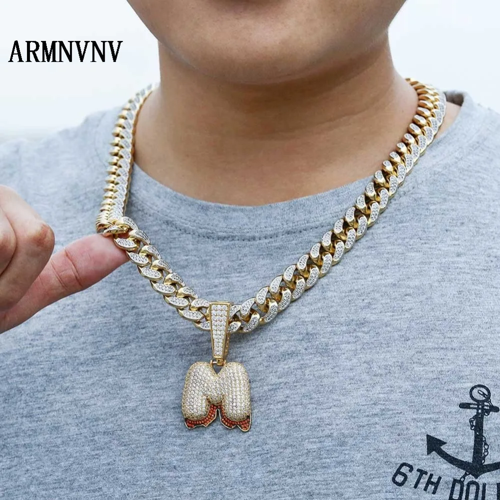 ARMNVNV ICED OUT BLING BLING 26 Bubble Letters Pendant Necklaces Gold Silver Color Cubic Zircon Hip Hop Jewelry
ARMNVNV ICED OUT BLING BLING 26 Bubble Letters Pendant Necklaces Gold Silver Color Cubic Zircon Hip Hop Jewelry