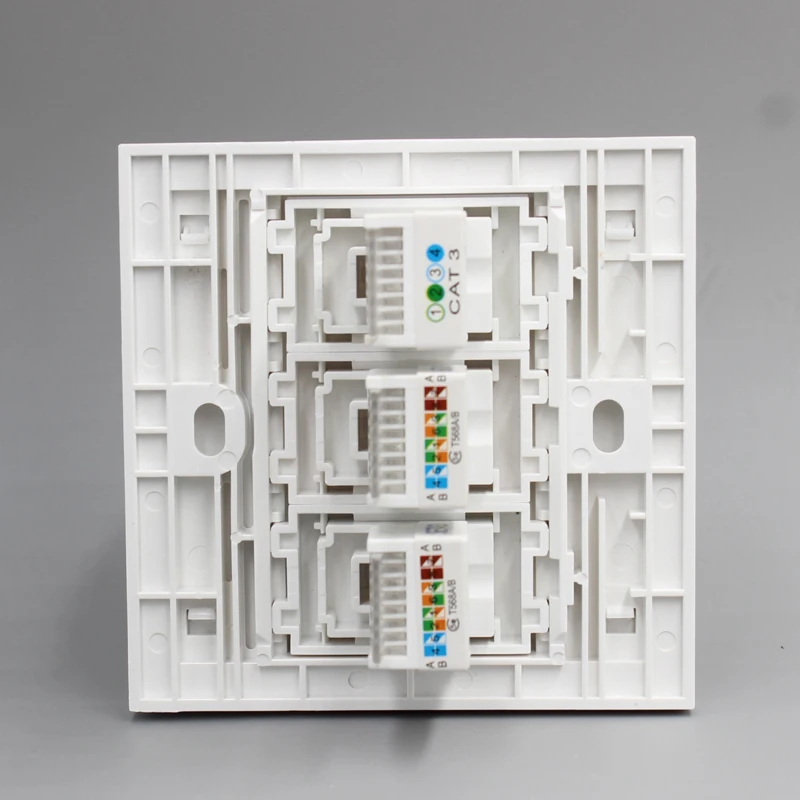 RJ11+CAT5E RJ45+CAT5E RJ45 Wall Outlet pic 3