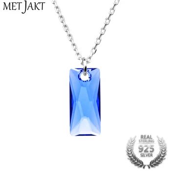 MetJakt High Quality Austrian Sea Blue Topaz Crystal Pendant Necklace Solid 925 Sterling Silver Extension Chain for Women
MetJakt High Quality Austrian Sea Blue Topaz Crystal Pendant Necklace Solid 925 Sterling Silver Extension Chain for Women