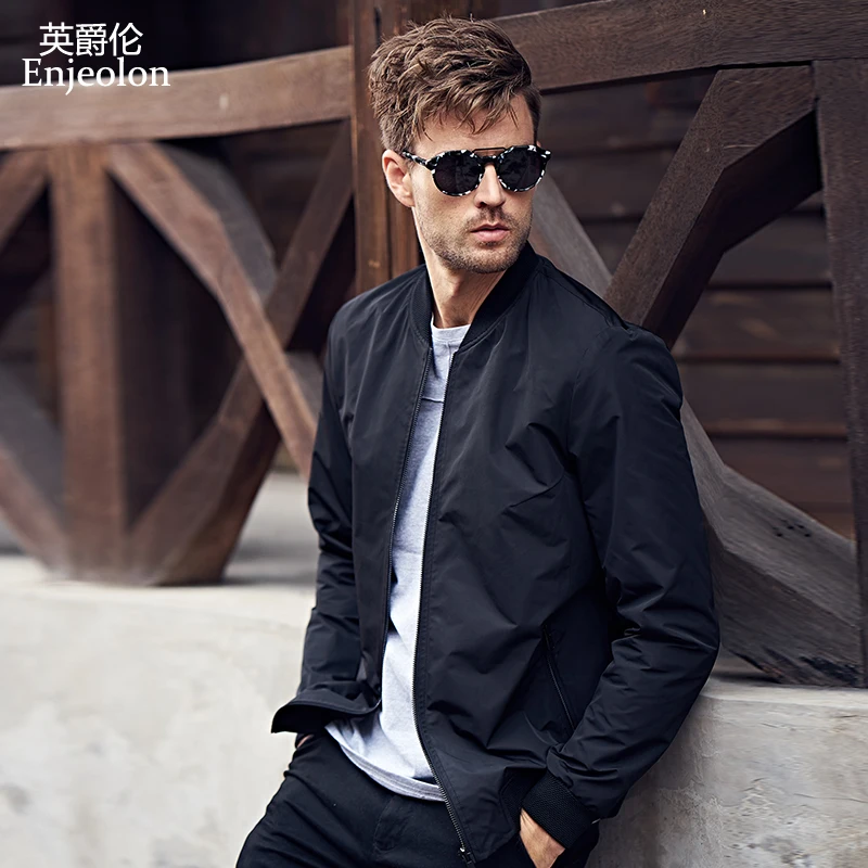 Enjeolon brand casual jackets coat men black solid Mens plus size S 3XL coats clothing stand collar Men clothes JK0416
Enjeolon brand casual jackets coat men black solid Mens plus size S 3XL coats clothing stand collar Men clothes JK0416