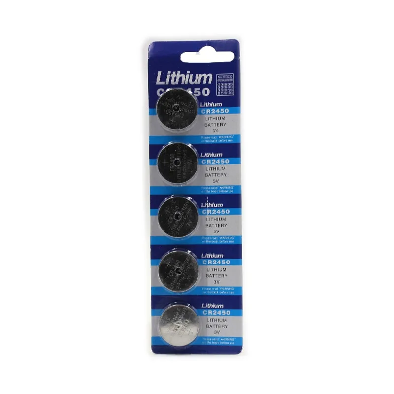 

5Pcs/Pack button cell battery CR2450 coin batteries 2450 ECR2450 KCR2450 5029LC LM2450 3V lithium Battery For car key watch