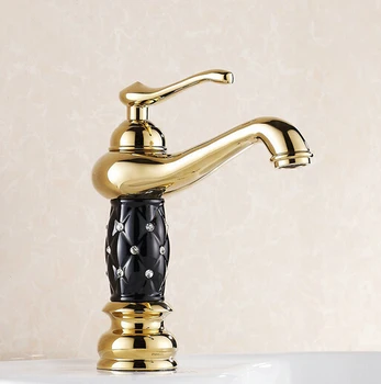 Modern New Bathroom Deck Mounted Golden Brass White/Black Color Finished Basin Faucet Single Handle Sink Mixer Tap
Modern New Bathroom Deck Mounted Golden Brass White/Black Color Finished Basin Faucet Single Handle Sink Mixer Tap