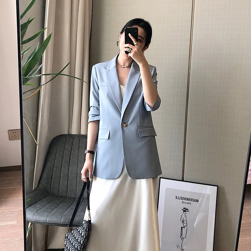 2019 Women Solid Color Turn-down Collar Blazer suits Coat Lady Business Suit Jacket Suit Femme Blazer Slim Top fenimino bomber
2019 Women Solid Color Turn-down Collar Blazer suits Coat Lady Business Suit Jacket Suit Femme Blazer Slim Top fenimino bomber